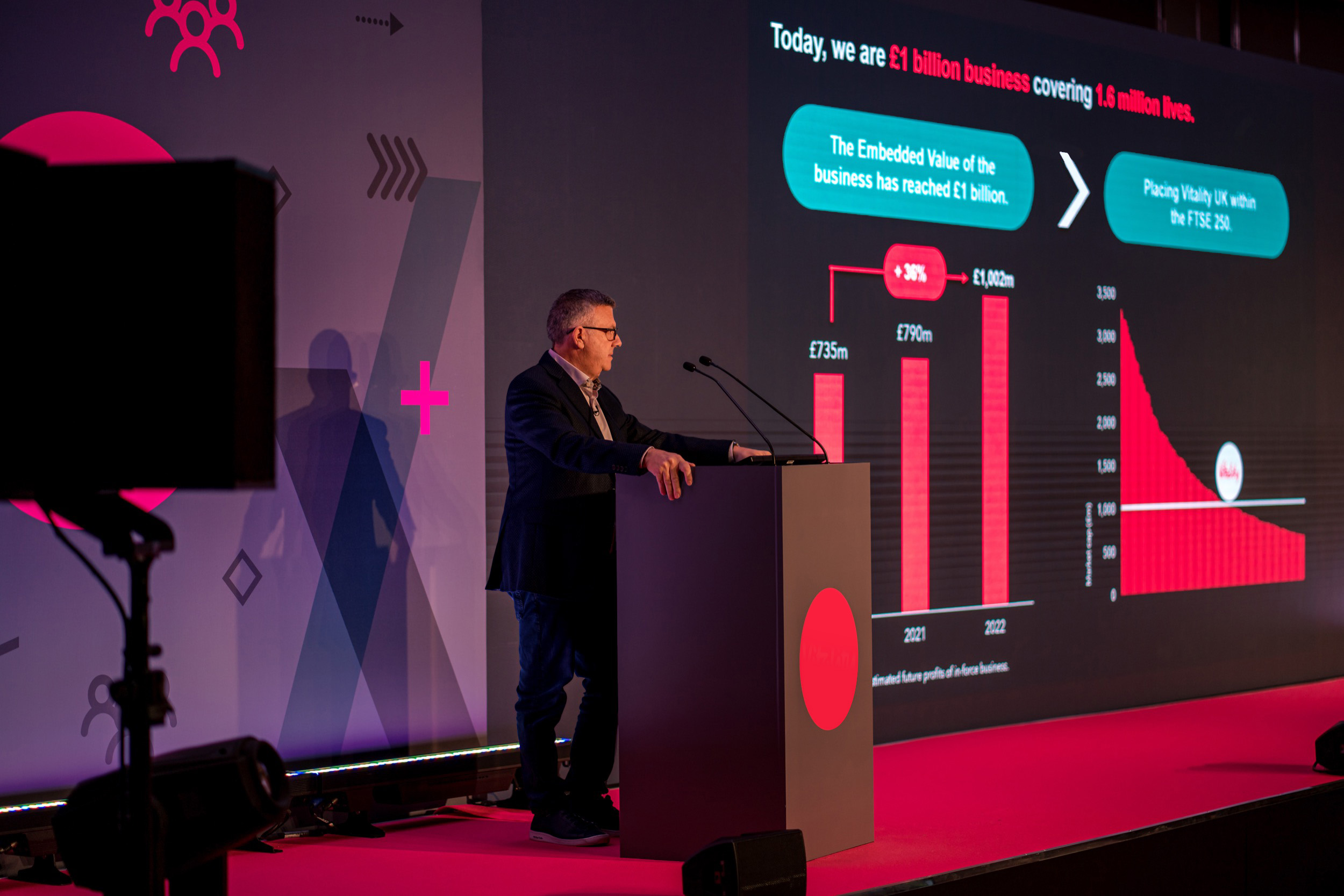 Conference on stage speaker